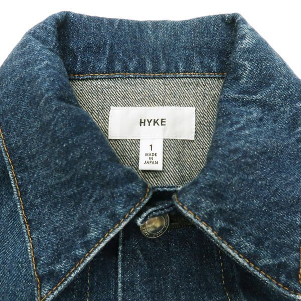 HYKE デニムジャケット Type3 タイトフィット #1 USEDWASH ブルー