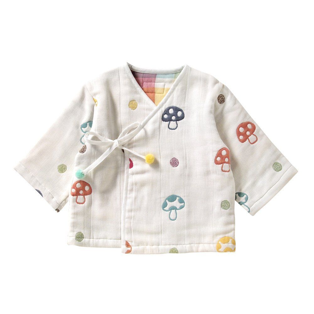 【人気商品】新生児~3歳頃まで コットン100% ナイトローブ champignon ふくふくガーゼ(6重ガーゼ) Hoppetta ベビー - 10mois(ディモワ)