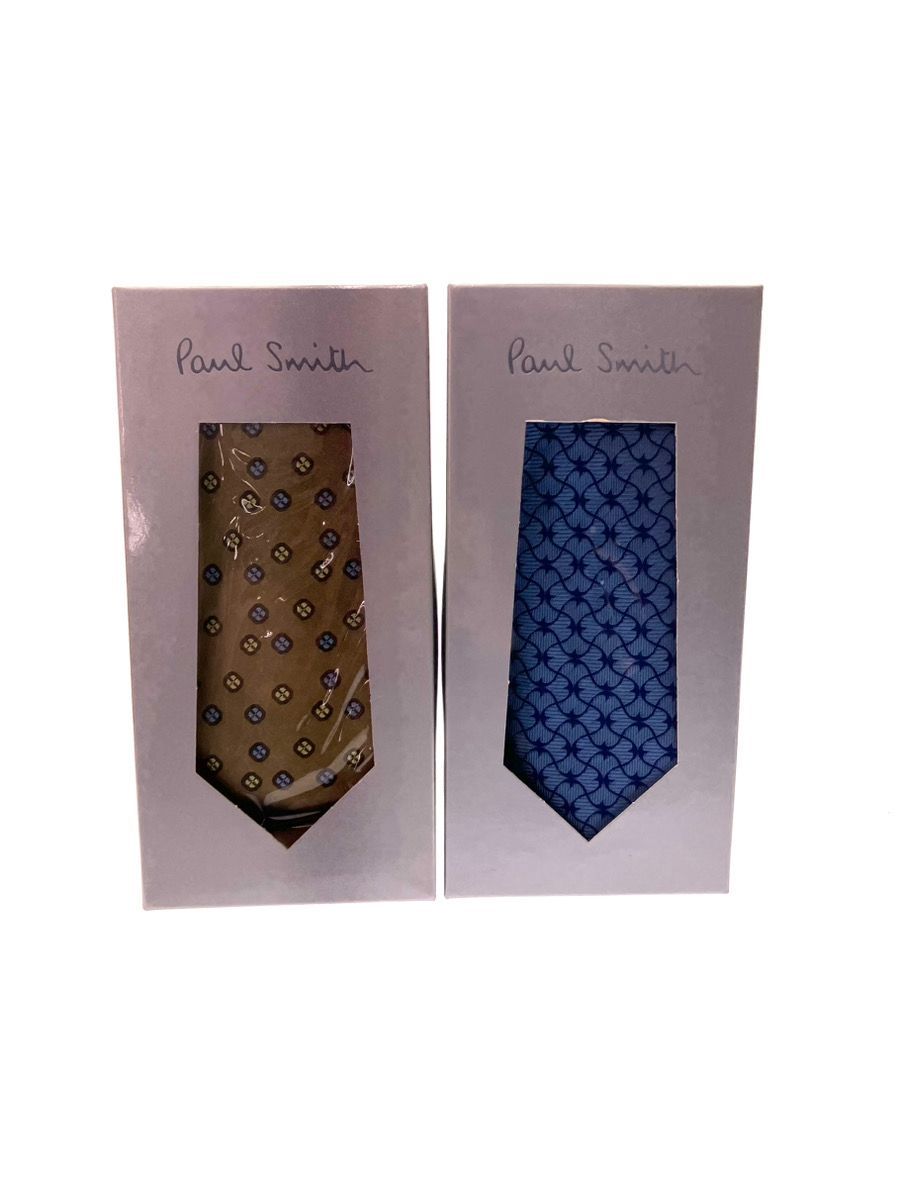 ポール・スミス Paul Smith ネクタイ 2点セット 総柄 ブルー ゴールド