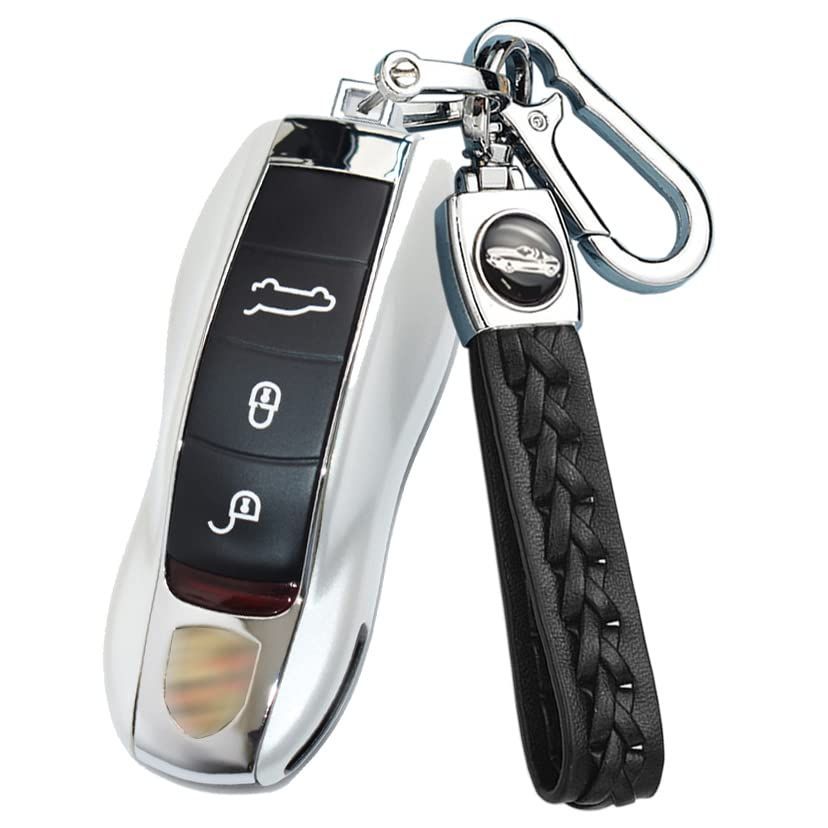 新生活応援SALEホワイト ポルシェ向けの キーケース キーホルダー キーカバー キー保護 Porsche 911 カイエン カイエンクーペ パナメーラ テイカンに適用 落ちにく 傷 防止 オシャレ ABS