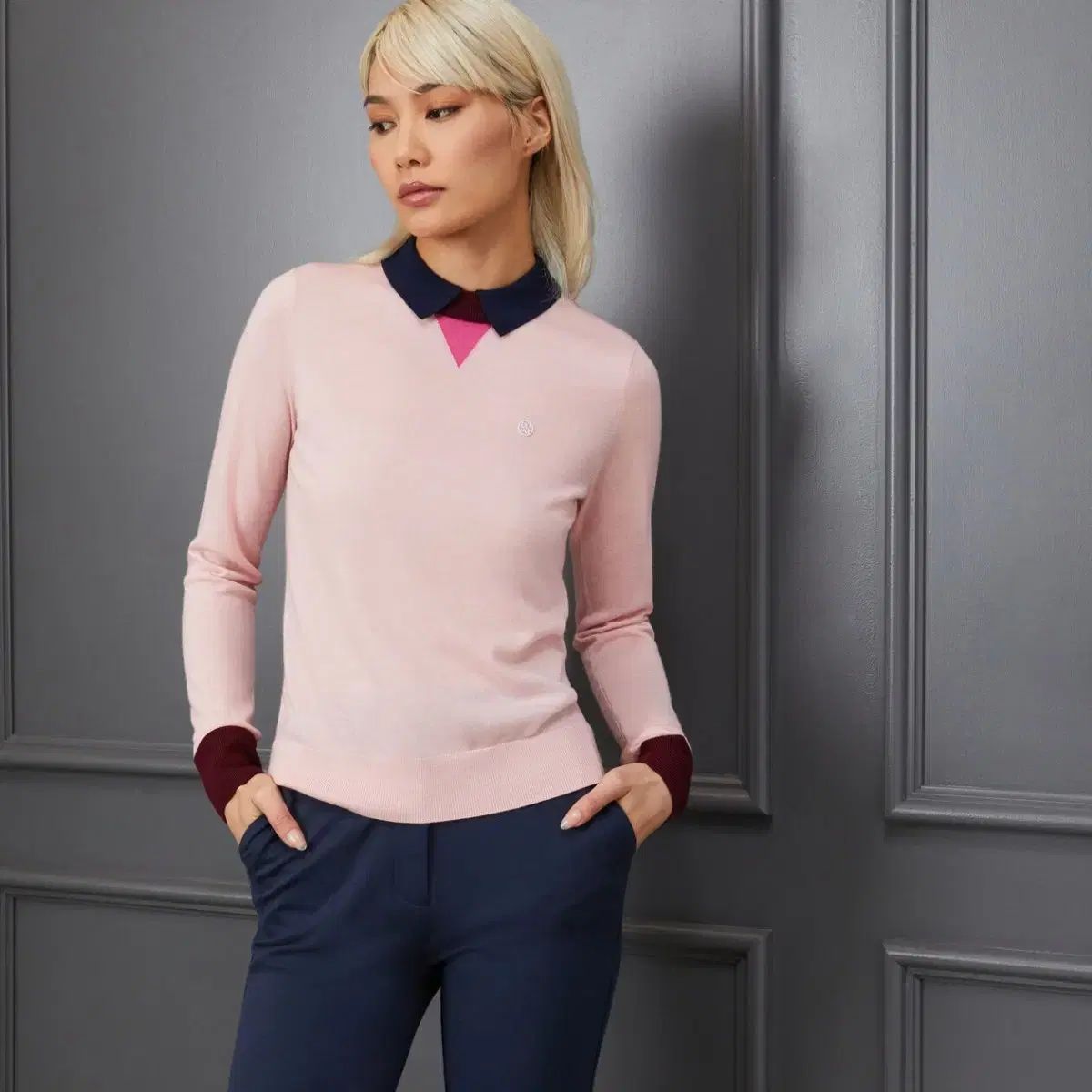 G FORE ジーフォア レイヤード メリノ ウール ニット セーター Mサイズ