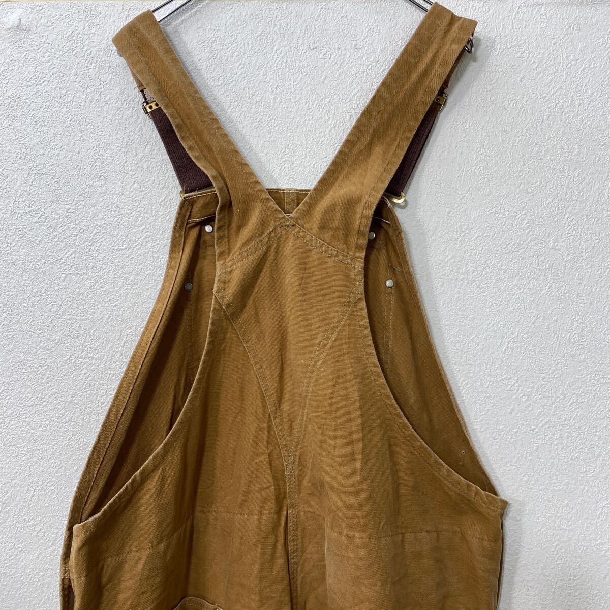 Carhartt ブラウンオーバーオール　ダブルニー w44 アメリカ製 Carhartt 中綿 ダック ダブルニー オーバーオール W44 ブラウン