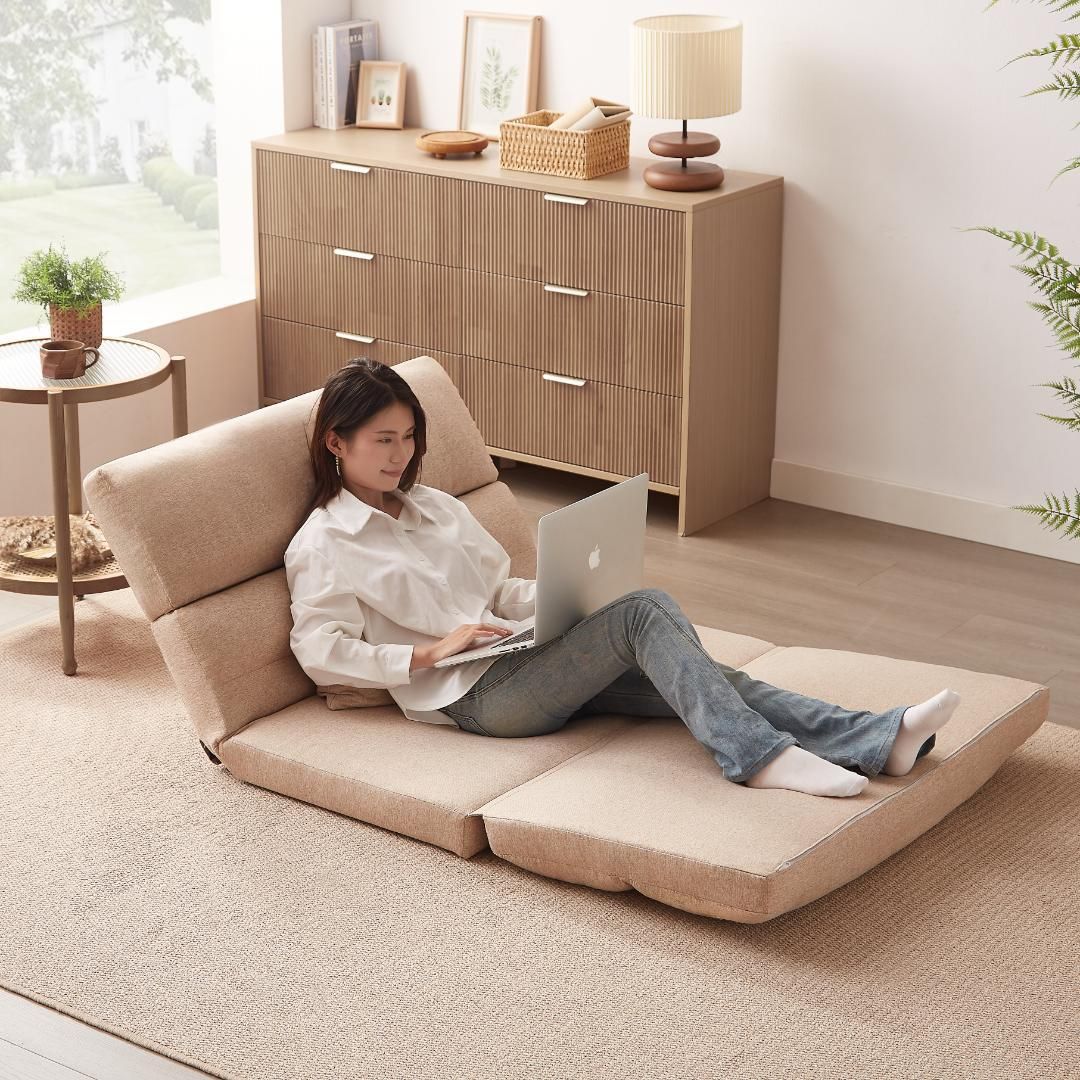 座椅子 ソファー ソファーベッド 15段調整可能 2WAY 1人掛け　 シンプ 座椅子 ソファー ソファーベッド 15段調整可能 2WAY 1人掛け シンプ