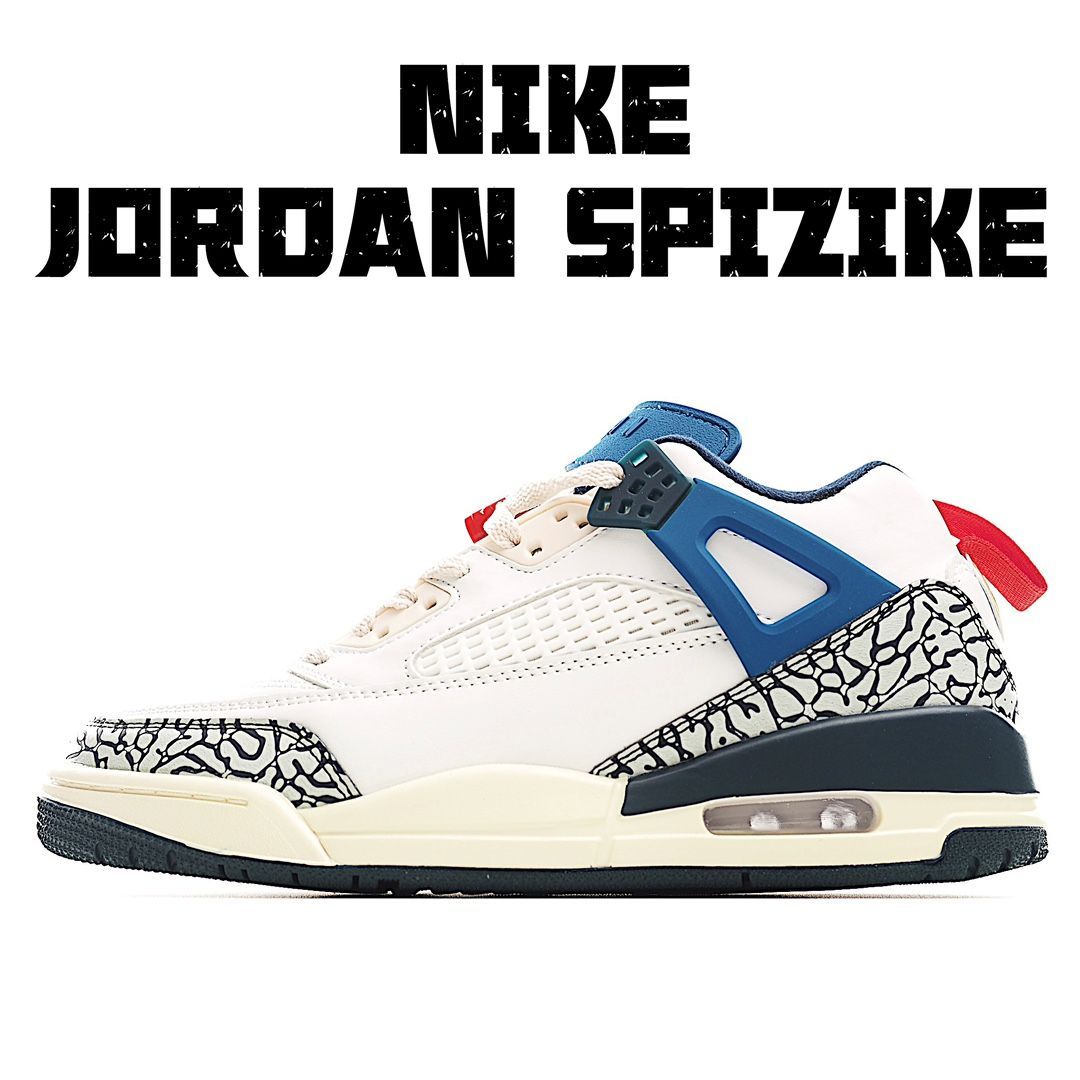 ナイキ ジョーダン スパイジーク ロー ホワイト/アーモリーネイビー/エーゲストーム/ジムレッド(HM3712-164) NIKE JORDAN SPIZIKE LOW WHITE/ARMORY NAVY/AEGEAN STORM/GYM RED