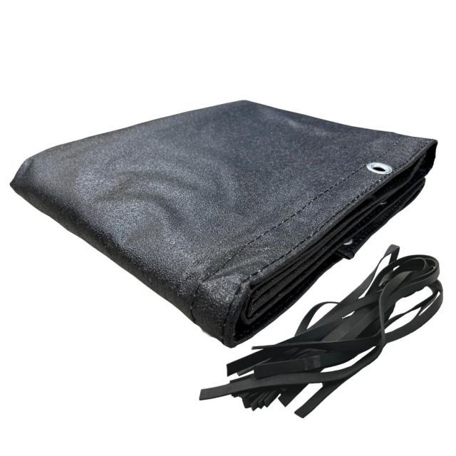 ユタカメイク 黒帆布トラックシート 1.8m×2.1m H-BK1 軽トラ用 シートフレーム対応 防水 厚手 高耐久 平積み