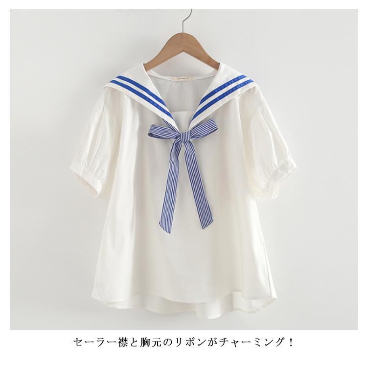 commdesgarcons girl リボン 半袖 ブラウス　水色 commdesgarcons girl リボン 半袖 ブラウス 水色 - メルカリ