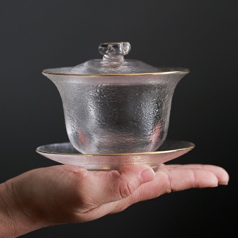 盖碗 耐熱ガラス お茶 湯呑 200ml 中華 功夫 茶碗 セット 中国