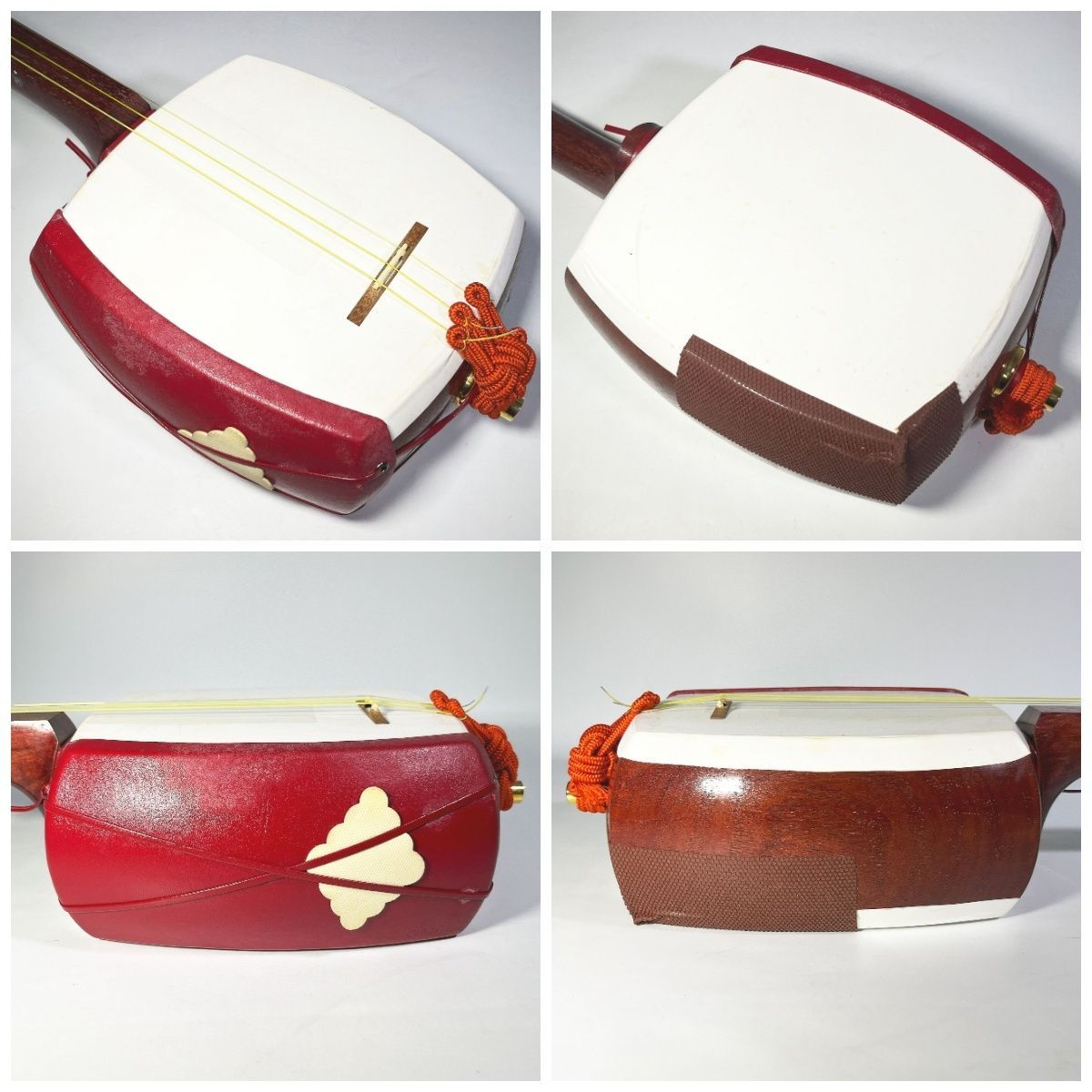 津軽三味線 人工皮 合皮 紅木 太棹 りんどう金物 GP24 和楽器