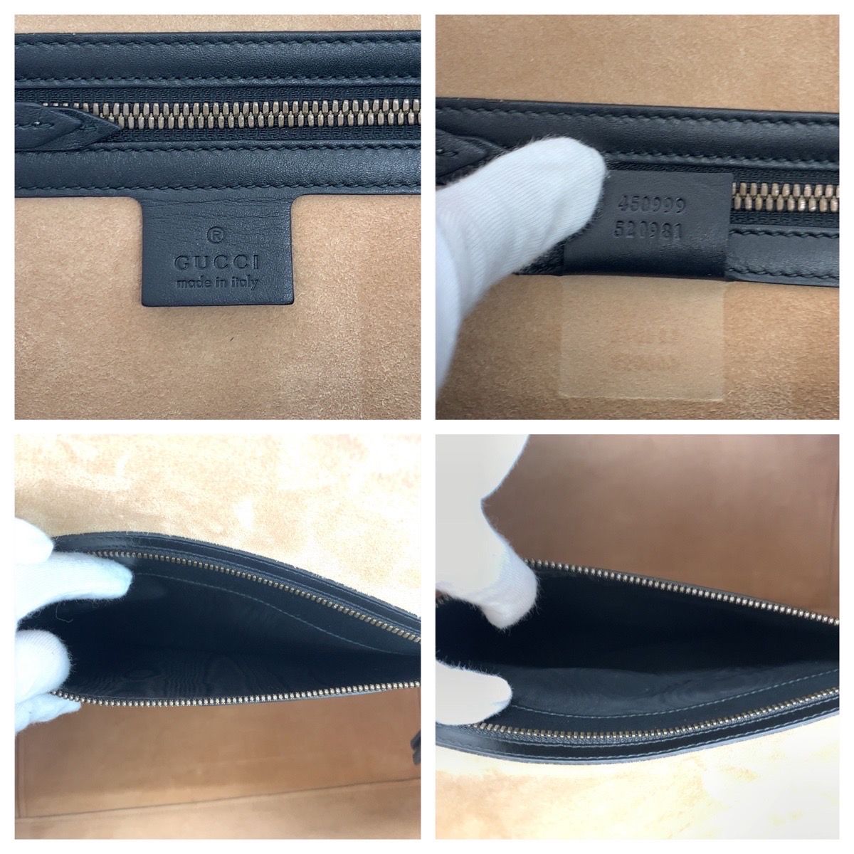 美品 GUCCI グッチ スネーク ブラック 黒 ゴールド金具 レザー 450999