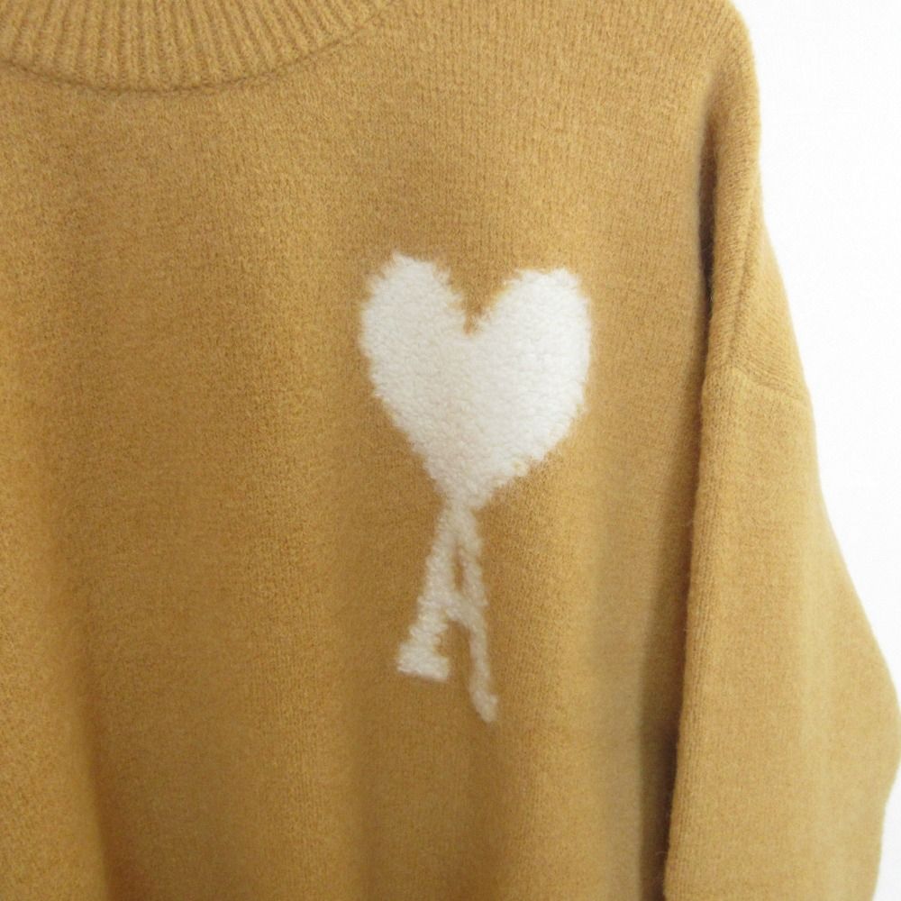 未使用 AMI PARIS アミ パリス OFF WHITE ADC SWEATER ハートロゴ アルパカブレンド ニット セーター サイズS キャメル レディース 古着 中古 未使用 AMI PARIS アミ パリス OFF WHITE ADC SWEATER ハート