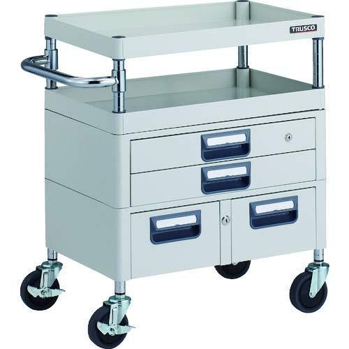 2営業日で発送 TRUSCO トラスコ中山 TRUSCO フェニックスワゴン 抗菌 省音 600X400XH740 引出付 W色