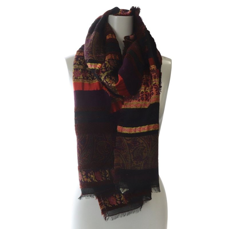 エトロ　ウールマフラー　新品 ETRO ストール マフラー ブラウン エトロ ウールマフラー 新品 ETRO ストール マフラー ブラウン