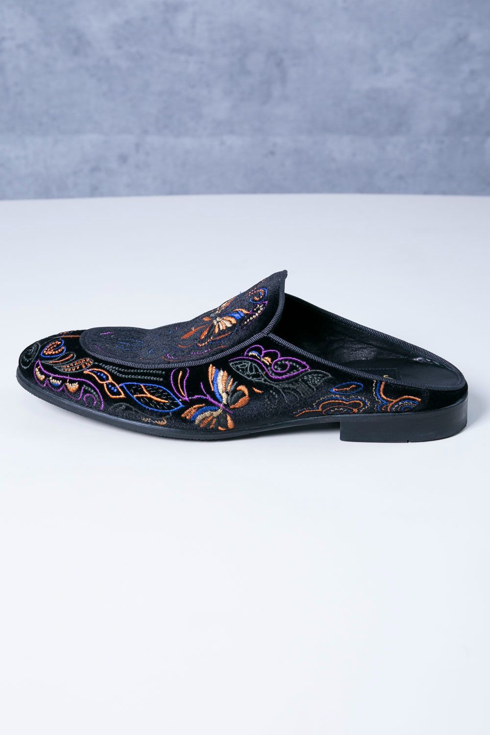 Needles ニードルズ バタフライ刺繍 ベルベットミュール 38 Needles ニードルズ バタフライ刺繍 ベルベットミュール 38