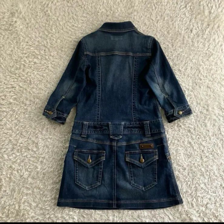 美品！BURBERRY バーバリー デニムワンピース ノバチェック 金ボタン