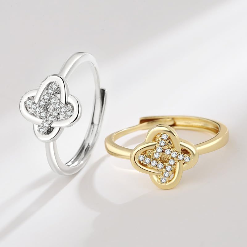 クローバー キュービックジルコニア リング 指輪 四葉 シルバー ストレート 2.3 送料無料 セール SALE | [K.L.Y] 指輪 レディース 人気 四つ葉 シルバー925 CZ