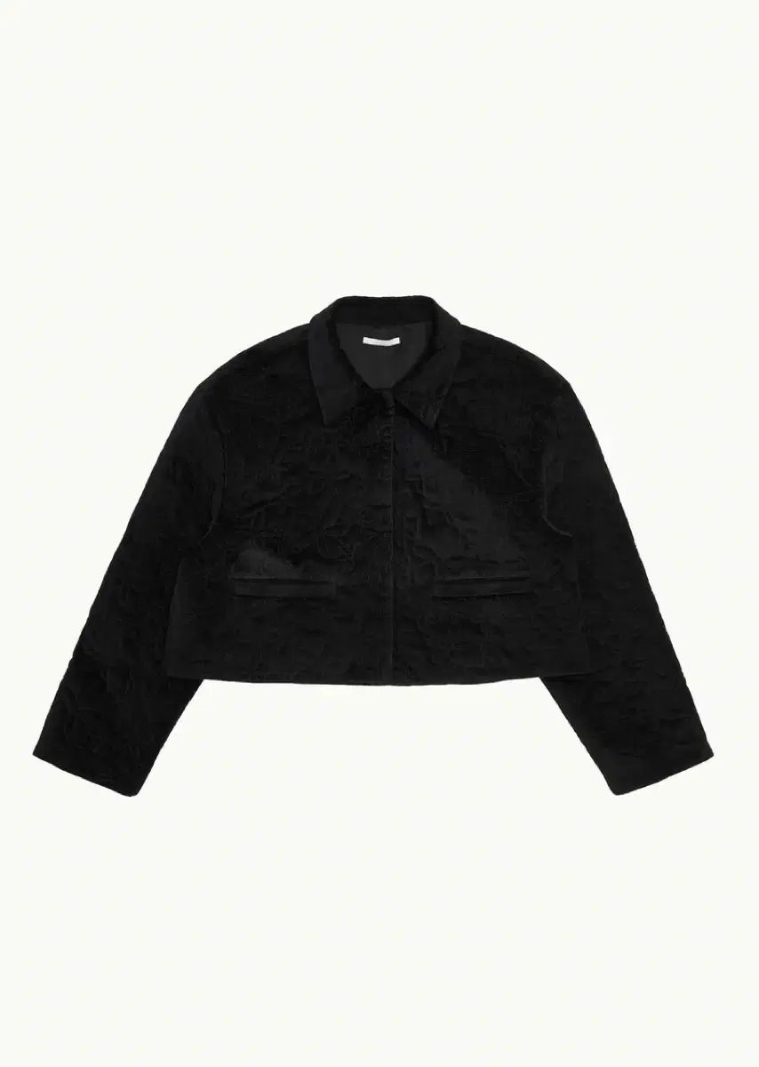 AMOMENTO フラワー キルティング ツアーベルベット ジャケット ブラック 1サイズ