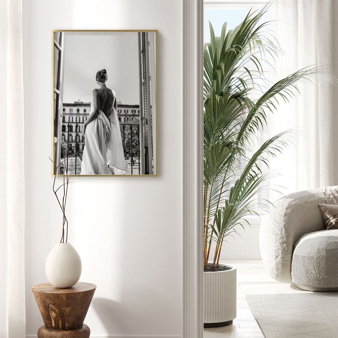 北欧 アートポスター フレーム付き モノクロ ポスター 壁掛け Amazon.co.jp: 【モノクロ 抽象画 300】モノトーン 白黒