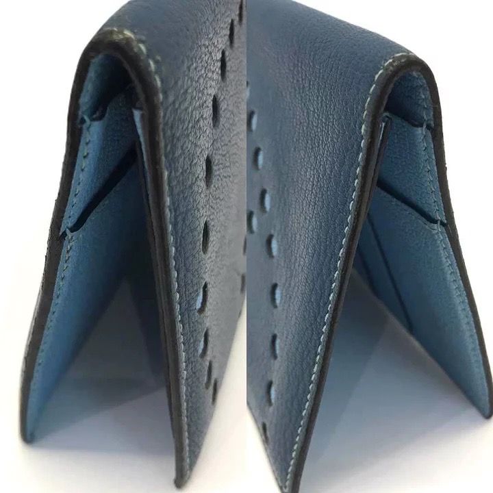 エルメス エヴリン 札入れ 長財布 シェーブル レザー パンチング  