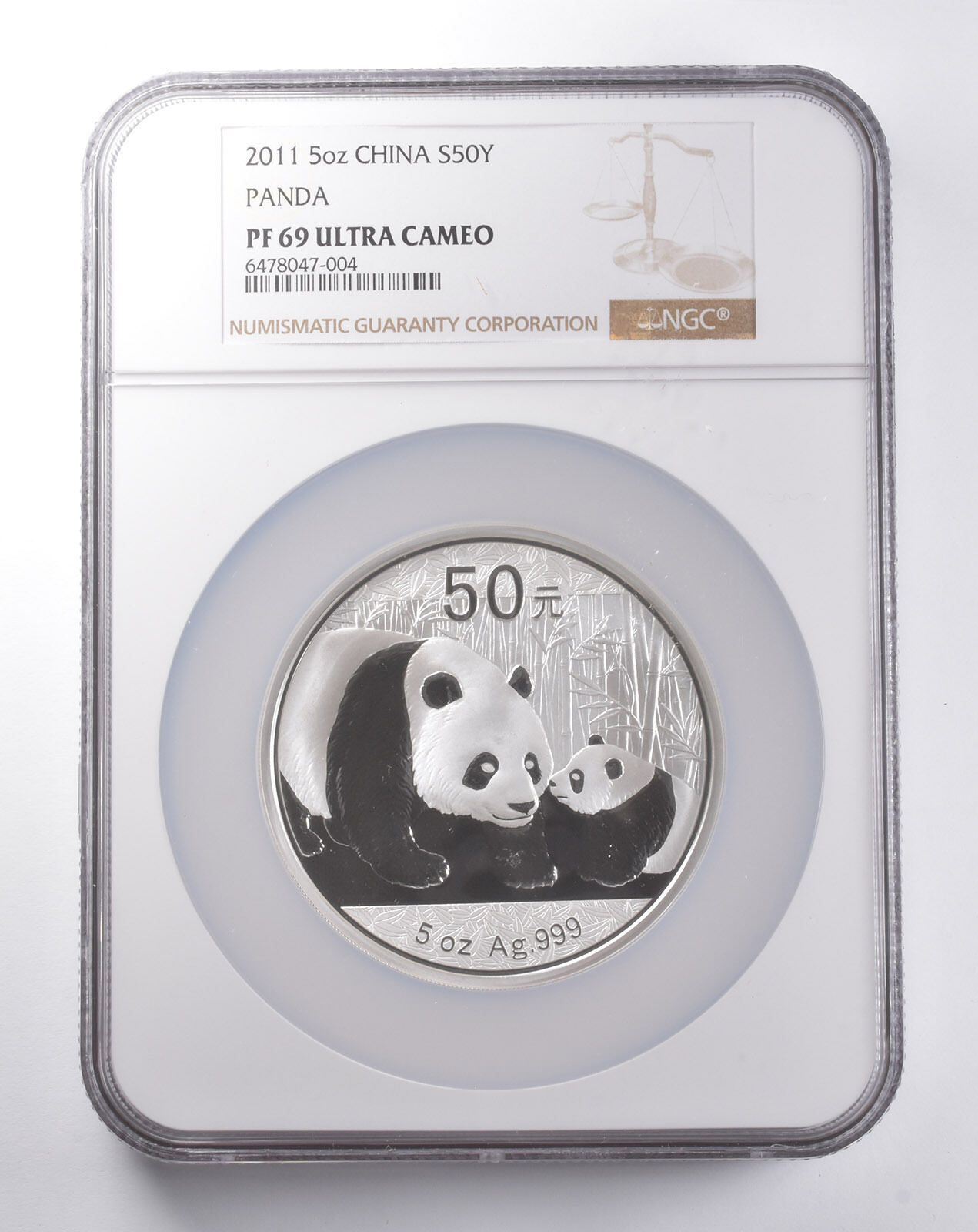 PF69 UCAM 2011 中国 50元 5オンス シルバー パンダ NGC