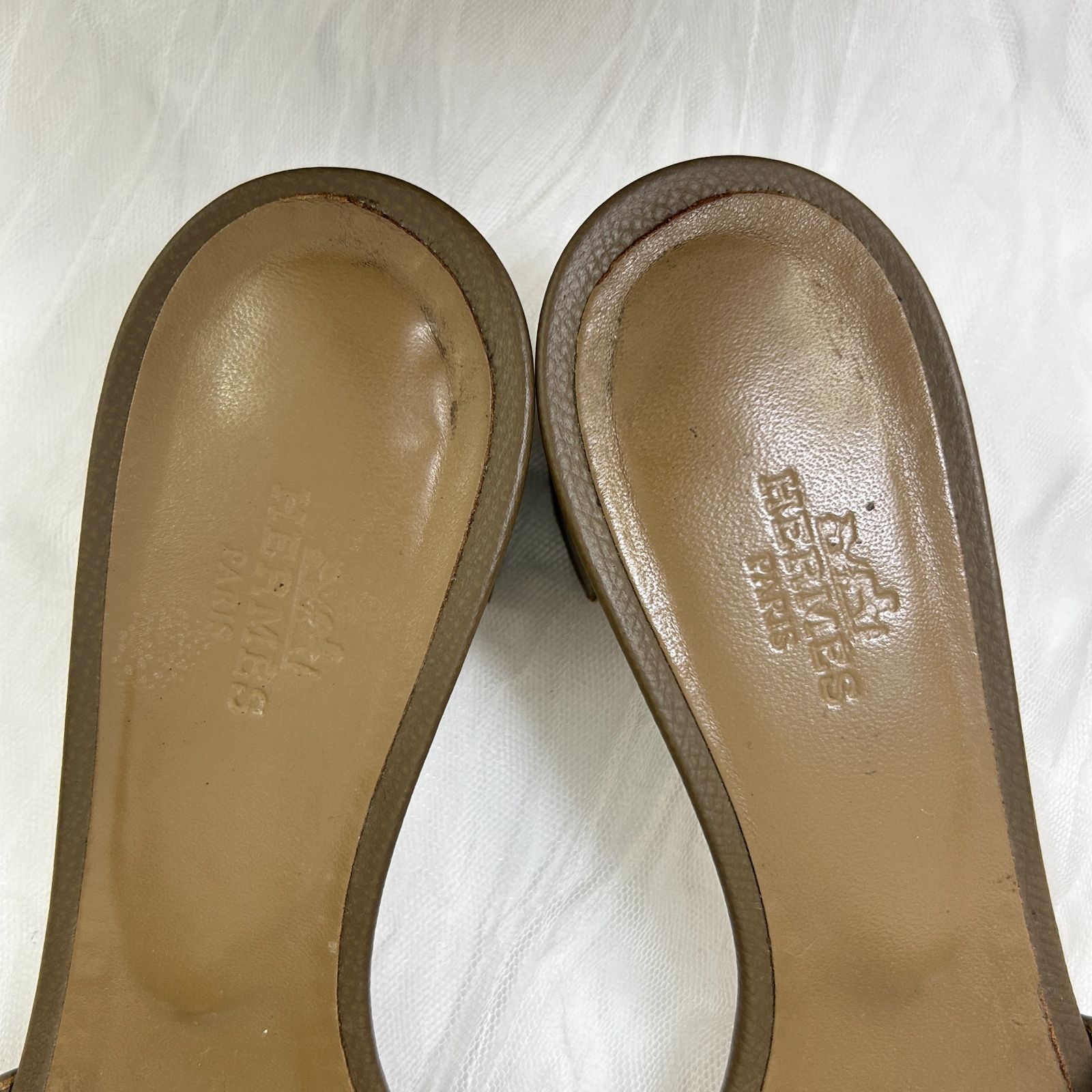 鑑定済み 】 エルメス 《 オアジス 》 37 24cm程度 エトゥープ