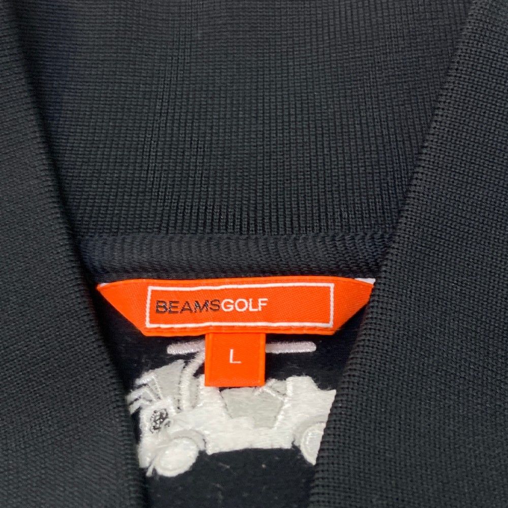 サイズ：L BEAMS GOLF ビームスゴルフ  裏起毛 ジップジャケット  ブラック系 [240101422254] ゴルフウェア メンズ ストスト BEAMS GOLF ビームスゴルフ 裏起毛 ジップジャケット ブラック系