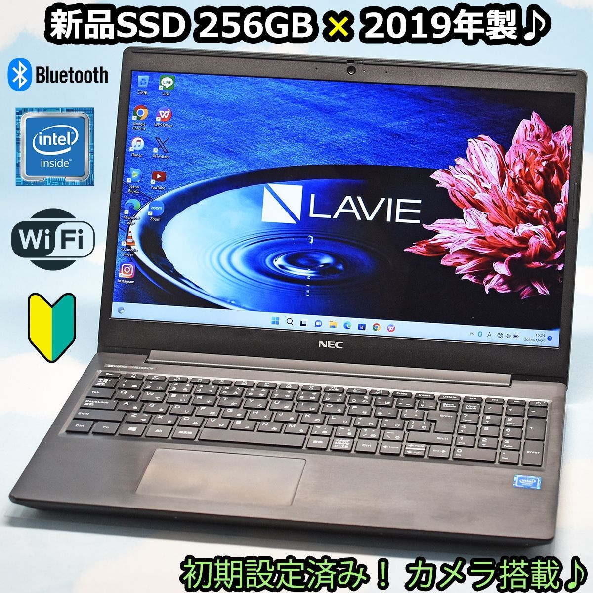 2019年製 新品256GB SSD、カメラ、WiFi、Bluetooth搭載 NEC テンキー