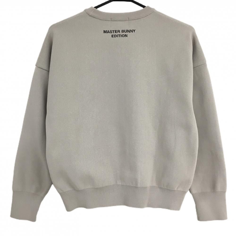 マスターバニー セーター グレージュ×黒 フロントロゴ レディース 0(S
