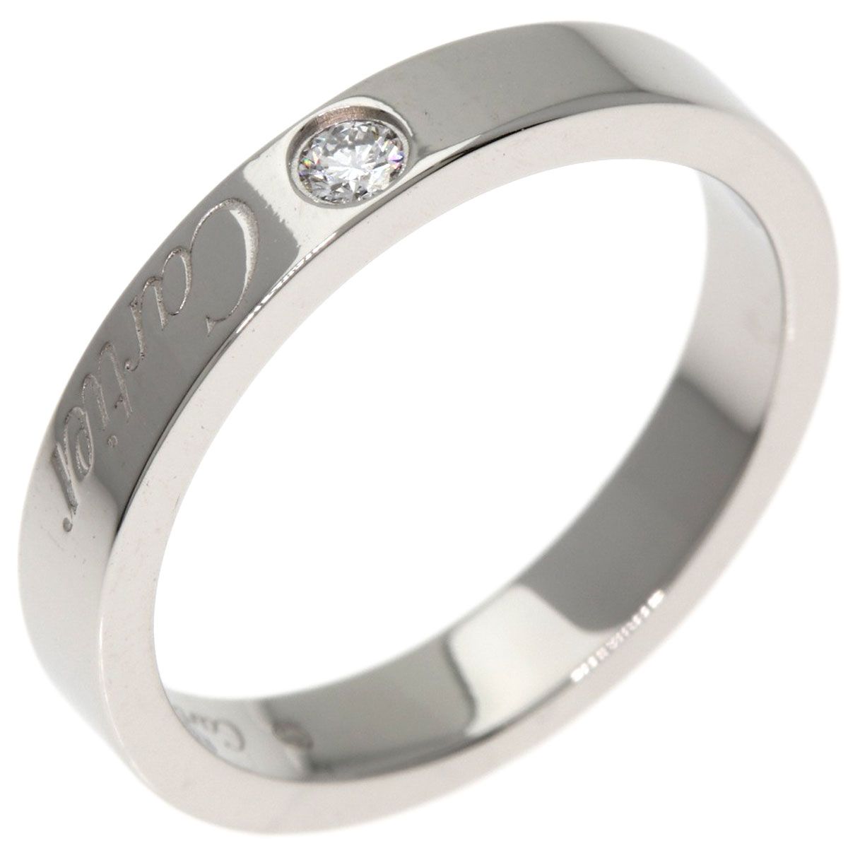 CARTIER カルティエ C ドゥ カルティエ ウェディング 1P ダイヤモンド 48 リング 指輪 PT950 レディース FORTGASGNV_COM_BR