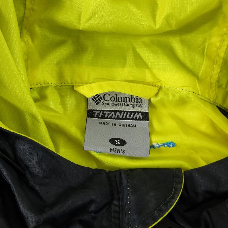 Columbia ナイロンベスト イエロー L コロンビア Columbia ナイロンベスト フード ロゴ刺繍 S マルチ