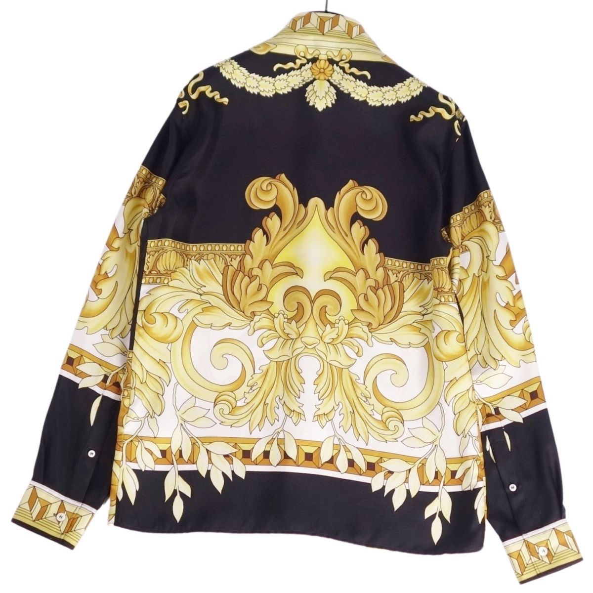 極美品 ヴェルサーチ VERSACE シャツ ロングスリーブ 長袖 総柄 シルク 