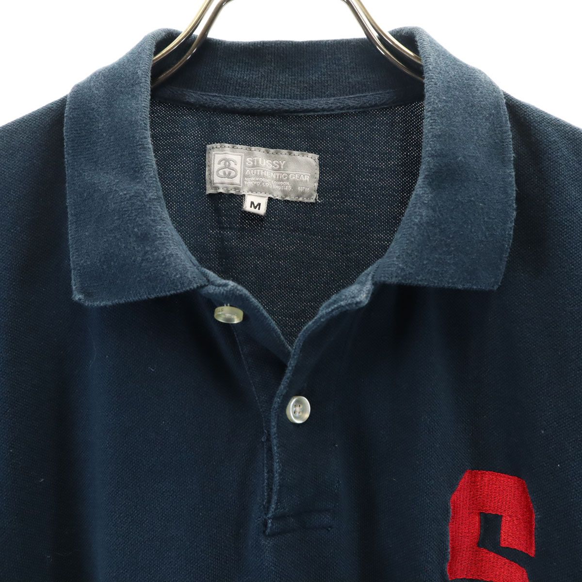 STUSSY ステューシー 半袖 ポロシャツ M ネイビー メンズ 古着 - メルカリ