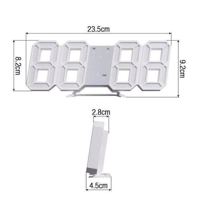 3D立体時計 ピンク LED壁掛け時計 置き時計 両用 デジタル時計 - メルカリ