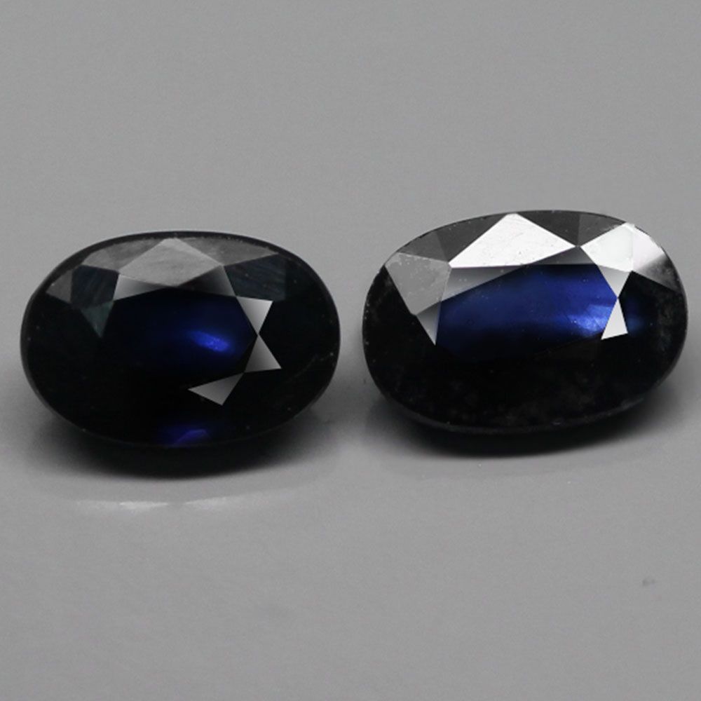 【天然サファイアルース 2個組 1.31ct:0379】タイ産 Natural Sapphire 裸石 標本 鉱物 宝石 コランダム石 jewelry  Thailand