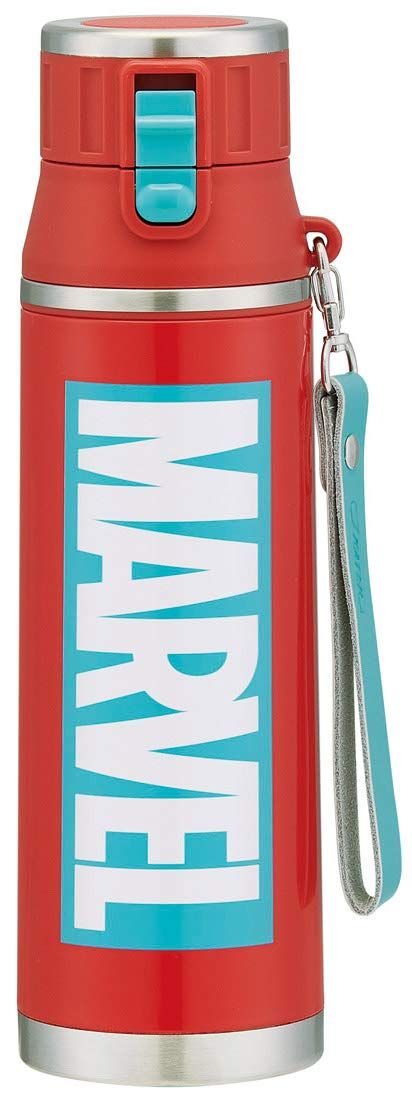 スケーター (skater) 直飲み ステンレス 水筒 800ml MARVEL ロゴ レッド マーベル SDMC8 [800 ml]