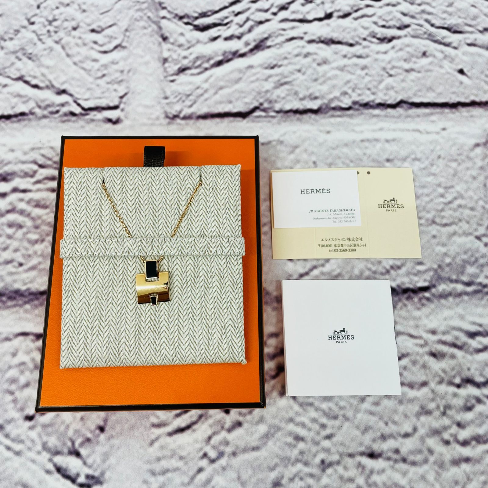 エルメス アイリーン ネックレス ゴールド ブラック 美品 Hermès - B