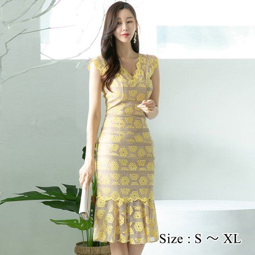 グラシア】キャバドレス ミディアムドレス フレア Aライン ワンピース  