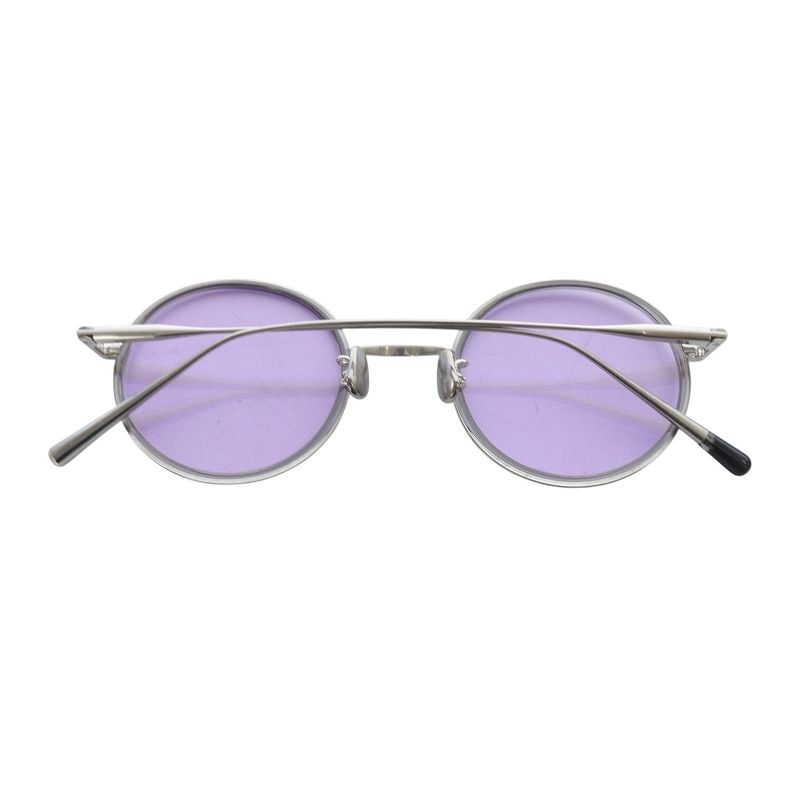 BLANC ラウンドサングラス シルバー/ブラウン BLANC.. | 【BLANC..】B0021 WHITE GOLD-S KHAKI/M.BRN