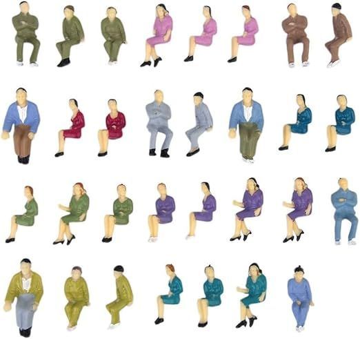 【在庫処分】約50体セット 人形 人物 人々 人間 人間フィギュア 塗装人 座る人々 情景コレクション ザ・鉄道模型・ジオラマ・建築模型・電車模型に 1cm スケール1:50