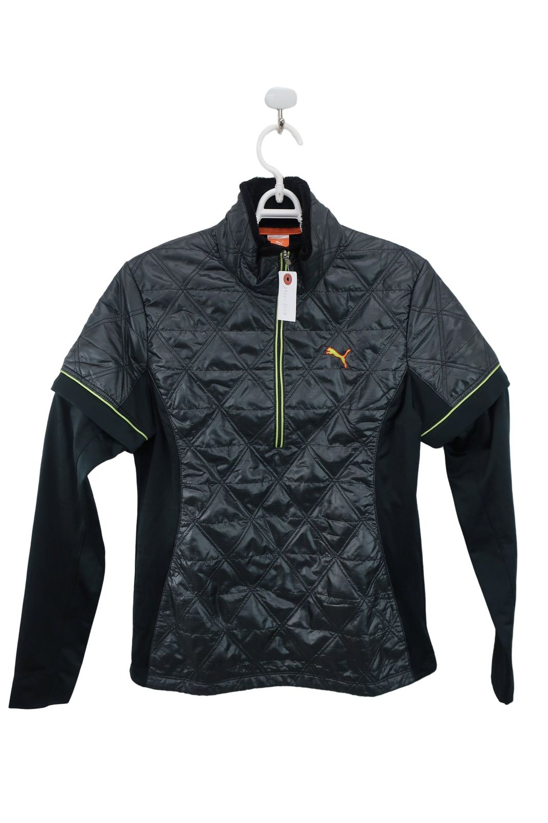  【美品】PUMA GOLF(プーマゴルフ) 長袖ハーフジップシャツ 黒 レディース L ゴルフ用品 2502-0124 中古 シャツ