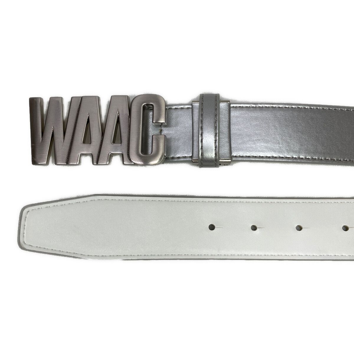 coco 中古 ワック WAAC ベルト シルバー 3Dロゴバックル 中古 ワック WAAC ベルト シルバー 3Dロゴバックル - メルカリ