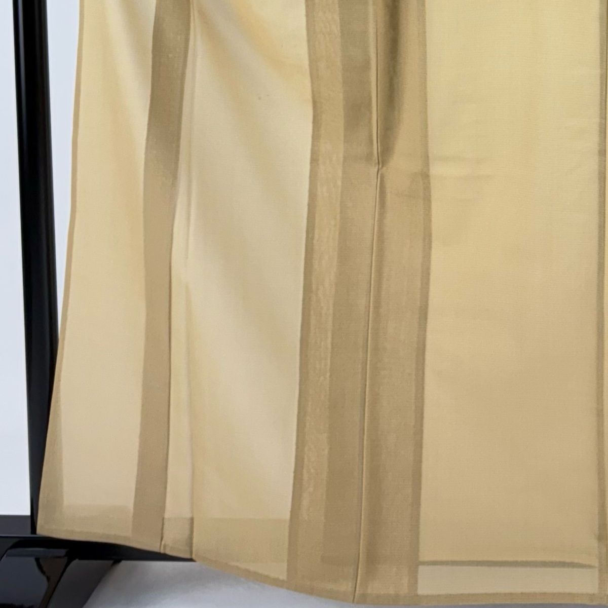 紬 身丈163cm 裄丈67.5cm L 薄物 夏大島紬 証紙 格子 ベージュ 正絹