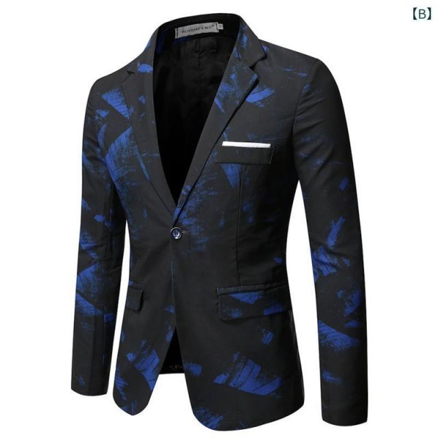 [2XL]秋冬 コーデ メンズ  服 シンプル ファッション オシャレ 大人 かっこいい 大きいサイズ ストリート 紳士服  スリム ビジネス フォーマル プリント スーツ ジャケット アウター 衣類 ステ