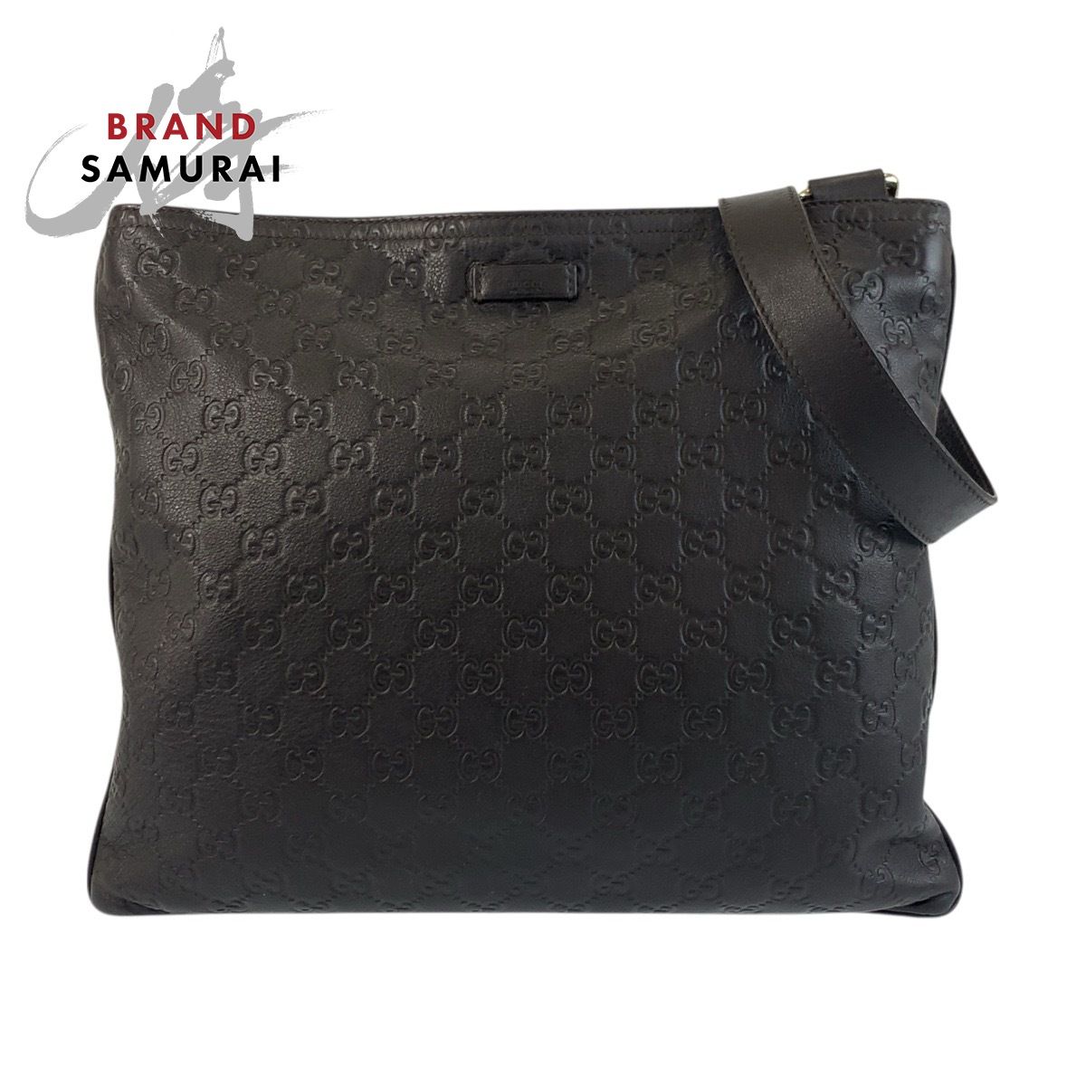 GUCCI グッチ グッチシマ ブラウン ゴールド金具 レザー 201446 ショルダーバッグ メッセンジャーバッグ メンズ 503740
