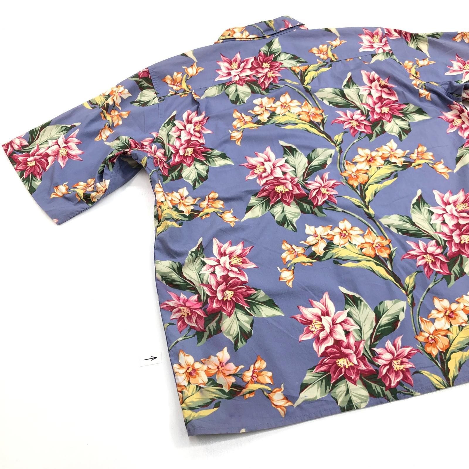 【80s 2XL】レインスプーナー 総柄 ハイビスカス レーヨン アロハシャツ 80s 2XLレインスプーナー 総柄 ハイビスカス レーヨン アロハシャツ