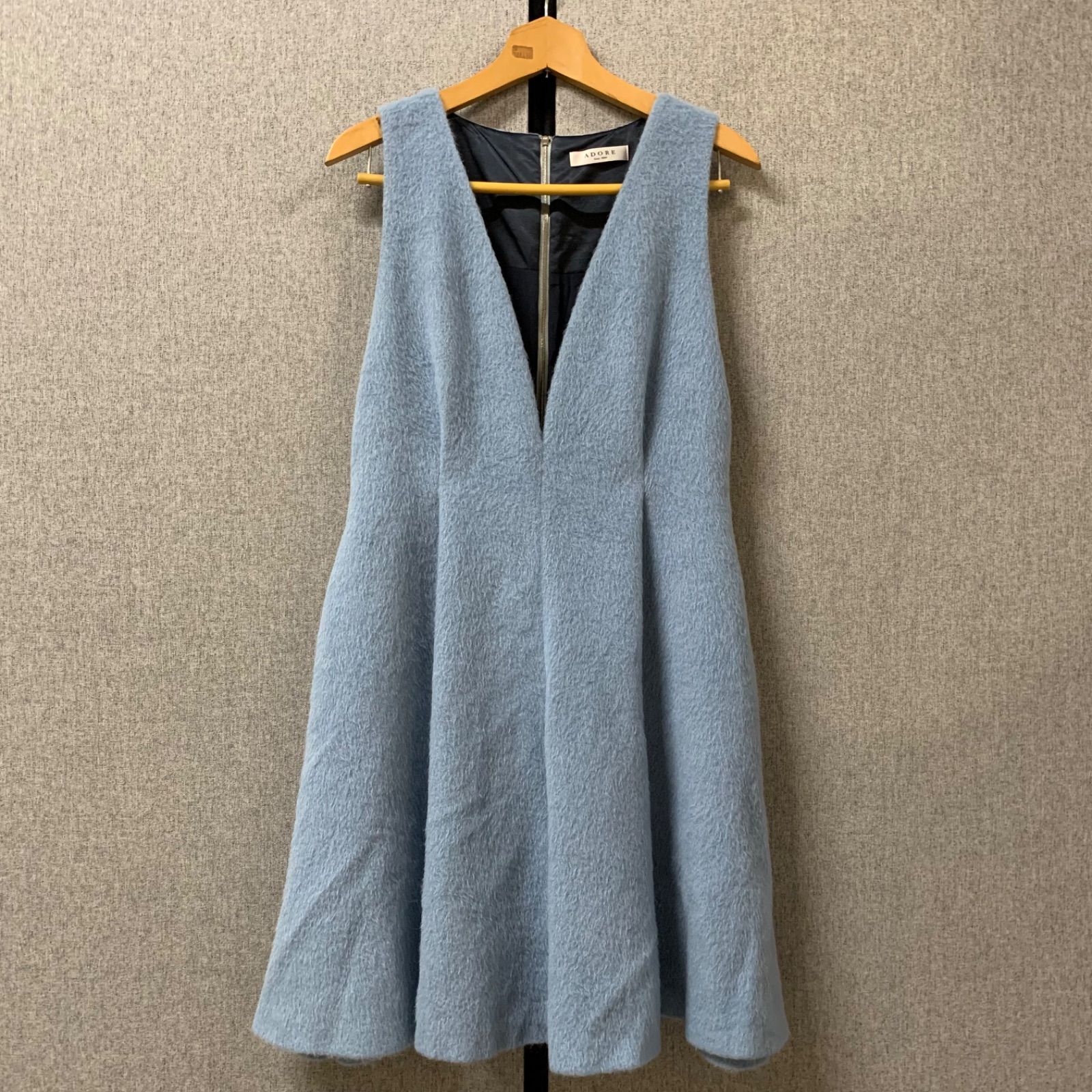 36 ADORE アドーア ジャンパースカート アルパカウール ライトブルー  