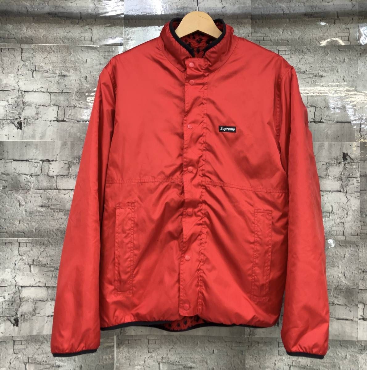 17AW Supreme シュプリーム Leopard Fleece Reversible Jacket 
