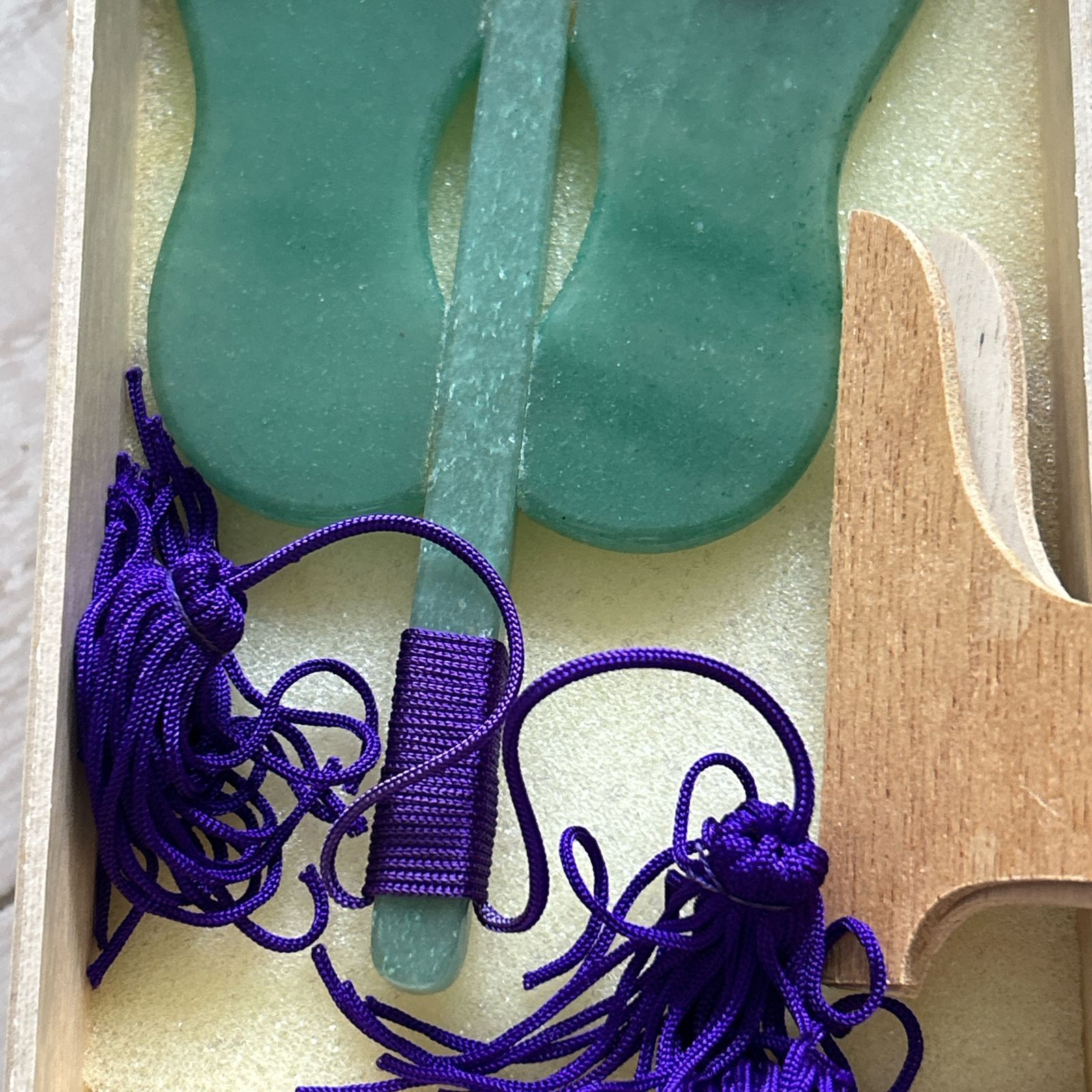 風林火山 幸貴 軍配 アベンチュリン 縁起物 天然石 置物 文鎮 箱付き 2