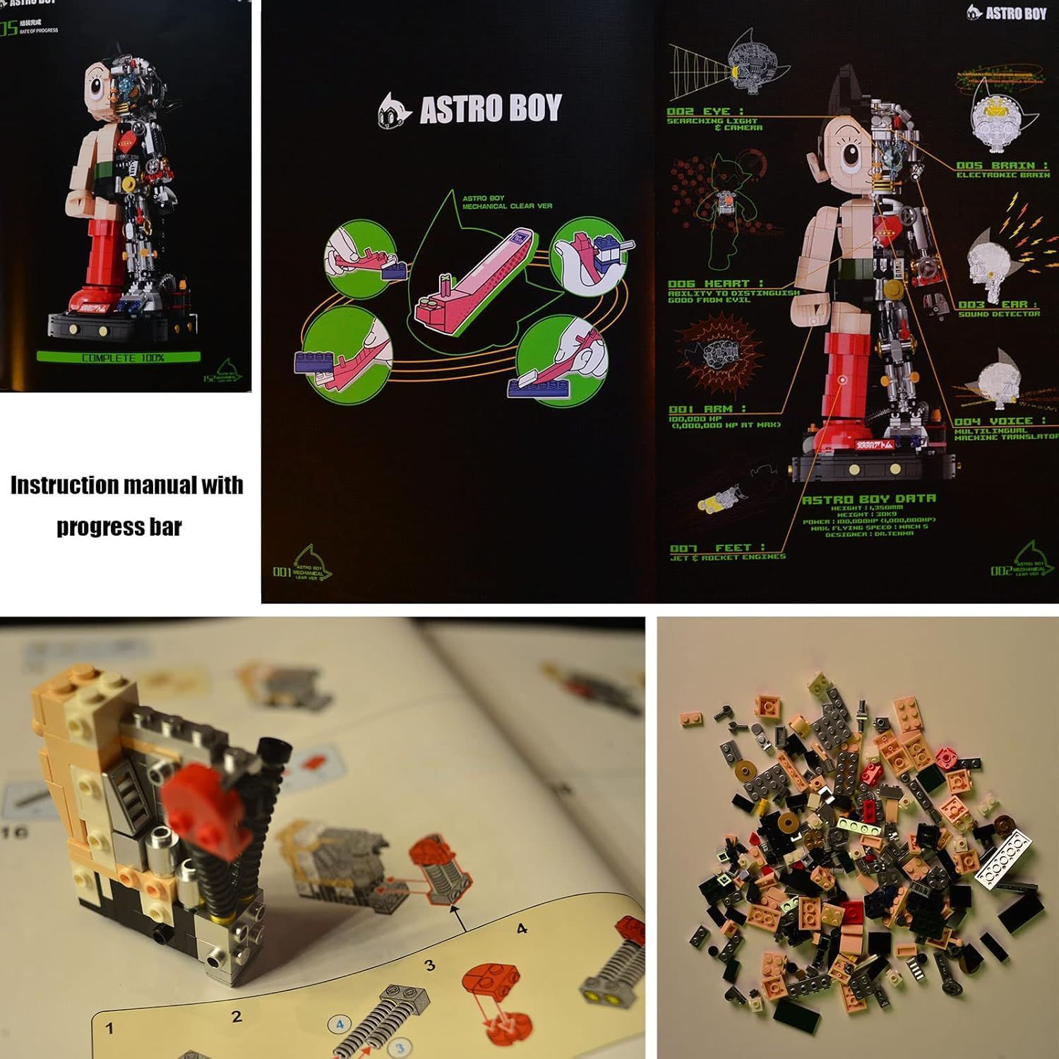 鉄腕アトム組み立てキット全巻 新品】 BRICKKK PANTASY 鉄腕アトム 組み立てキット 大人のため