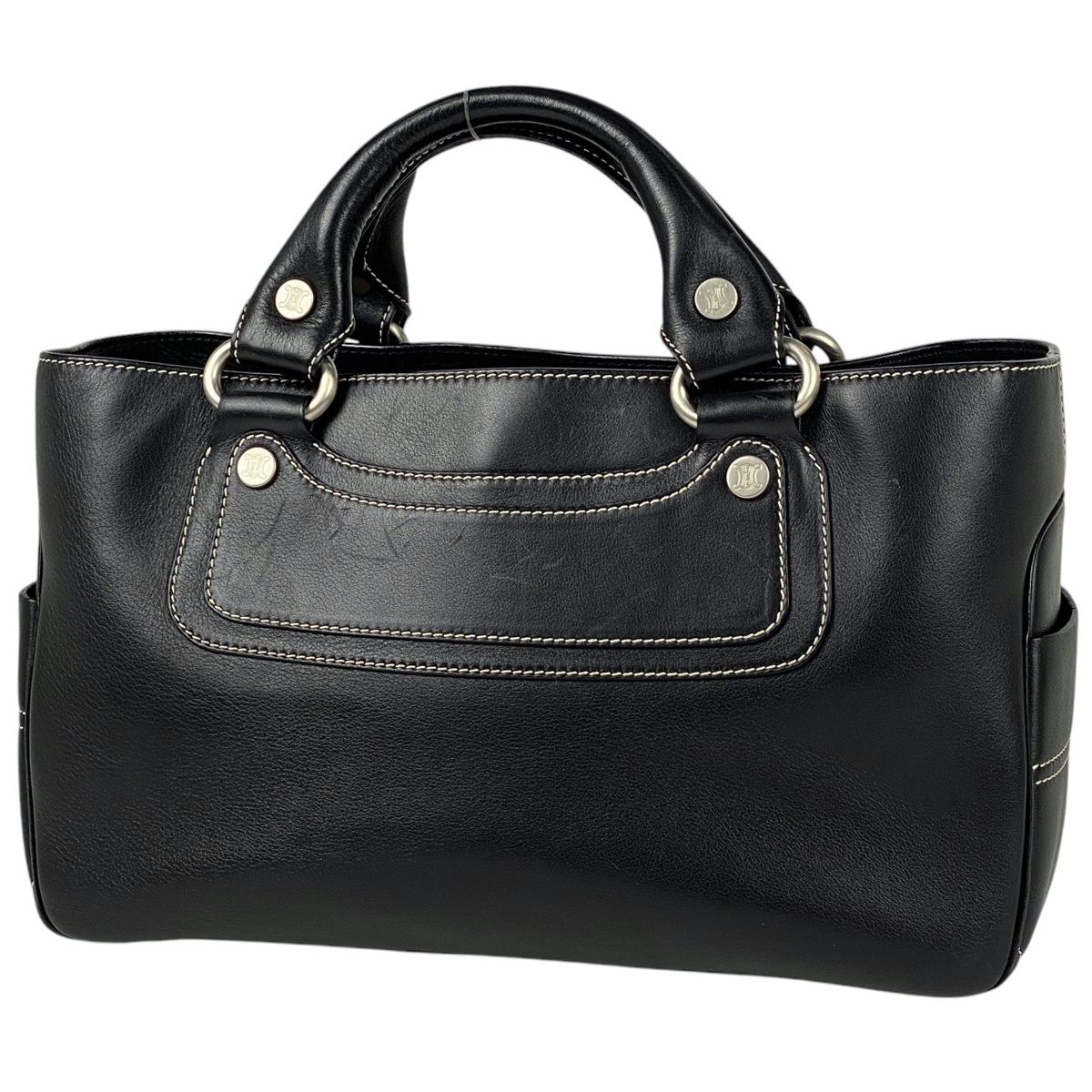 セリーヌ CELINE ブギーバッグ ブラゾン ロゴ ハンドバッグ レザー ブラック レディース