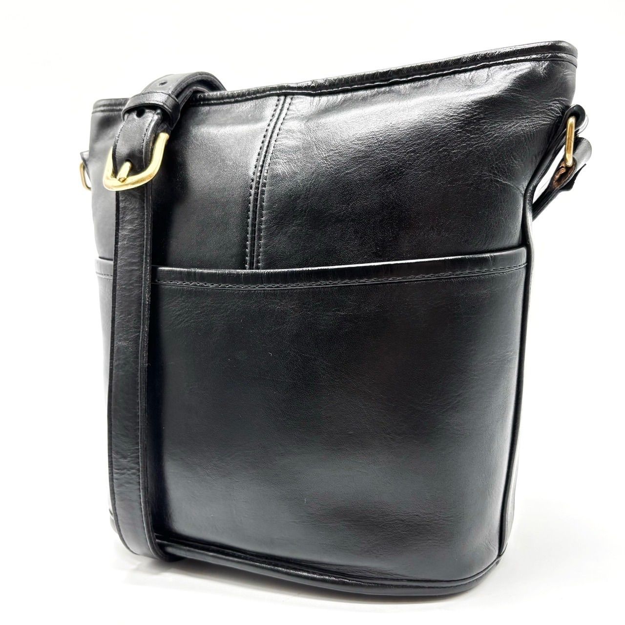 COACHオールドコーチ 黒 レザー ショルダーバッグ 斜め掛け 良品 
